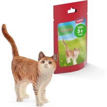 Schleich Farm World, Realistic Cute Cat Toys for Boys and Girls, Orange and White Tabby Cat Toy, Ages 3+