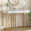 Console table, hallway table with 2 drawers, light luxury style side table, sofa table, 110x32x85 cm, white/gold 1