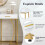 Console table, hallway table with 2 drawers, light luxury style side table, sofa table, 110x32x85 cm, white/gold 12