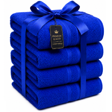 (Royal Blue) 4 X Extra Large Bath Towel Jumbo Bath Sheet 100% Egyptian Cotton Soft XXL Bath Sheet Towels