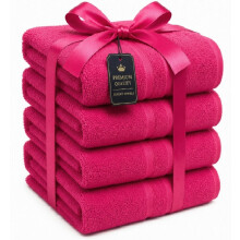 (Hot Pink) 4 X Extra Large Bath Towel Jumbo Bath Sheet 100% Egyptian Cotton Soft XXL Bath Sheet Towels