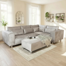 (4 Seater Corner Right Hand, Silver Velvet) SLOANE SOFA SET 3+2 PLUSH VELVET SUITE SETTEE COUCH 1,2,3 SEATER CORNER LOVESEAT LONGUE