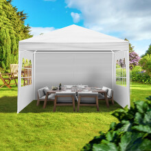 Pop Up Gazebo With Sides 3x3m Party Tent Canopy Marquee White