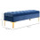 Banc de lit en velours bleu à pieds surélevés 5