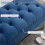 Banc de lit en velours bleu à pieds surélevés 7