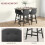 5 Piece Bar Table and Chair Set Linen Upholstery Grey 7