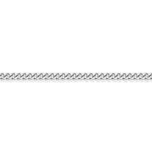 (16) Jewelco London Unisex Solid 9ct White Gold Diamond Cut Curb 1.0mm Gauge Pendant Chain Necklace - JCN006J
