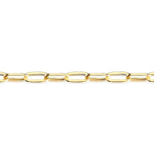 (16) Jewelco London 9ct Yellow Gold Flat Oval Paperclip 3.5mm Chain Link Necklace - JCN093C