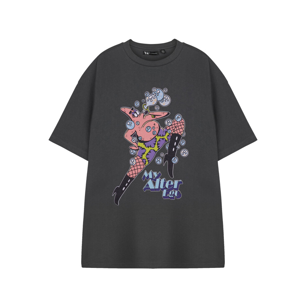 Spongebob Squarepants (Xxx-Large) Short Sleeved T-Shirt (Unisex Grey)