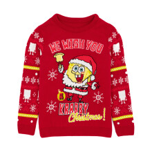 (9-10 Years) SpongeBob SquarePants Christmas Jumper (Boys Red)