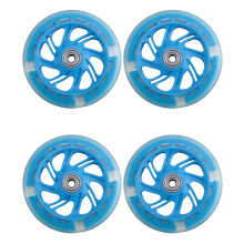 2Pair 120mm Children Scooter LED Lights Flashing Wheels with Bearings Front/Rear LED Flashing Scooter Wheels,