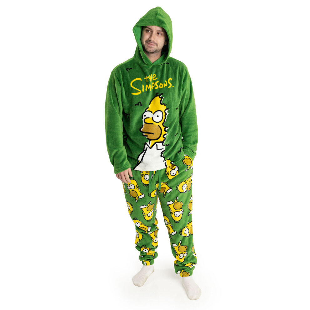 The Simpsons (Large) Long Sleeve Long Leg Pyjama Set (Mens Green)