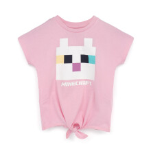 (11-12 Years) Minecraft Short Sleeved T-Shirt (Girls Pink)