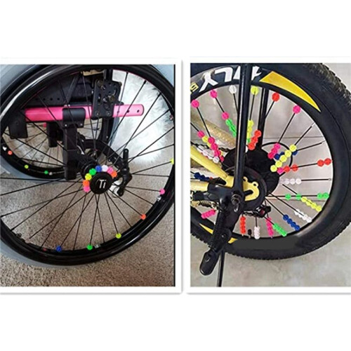324Pcs Bicycle Round Decorative Colored Beads Spokes Decorations Plastic Cilp Spoke Beads