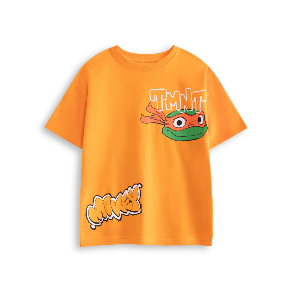 Teenage Mutant Ninja Turtles (8-9 Years) Short Sleeved T-Shirt (Boys Orange)