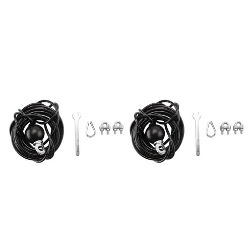 2pcs 400cm Home Gym Fitness LAT Pulldown Cable Replacement, Adjustable Length for Pulley System Cable Machine