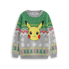 (13-14 Years) Pokemon Christmas Jumper (Boys Grey)