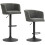 Set of 2 Height Adjustable Bar Stools with Footrest Grey 1