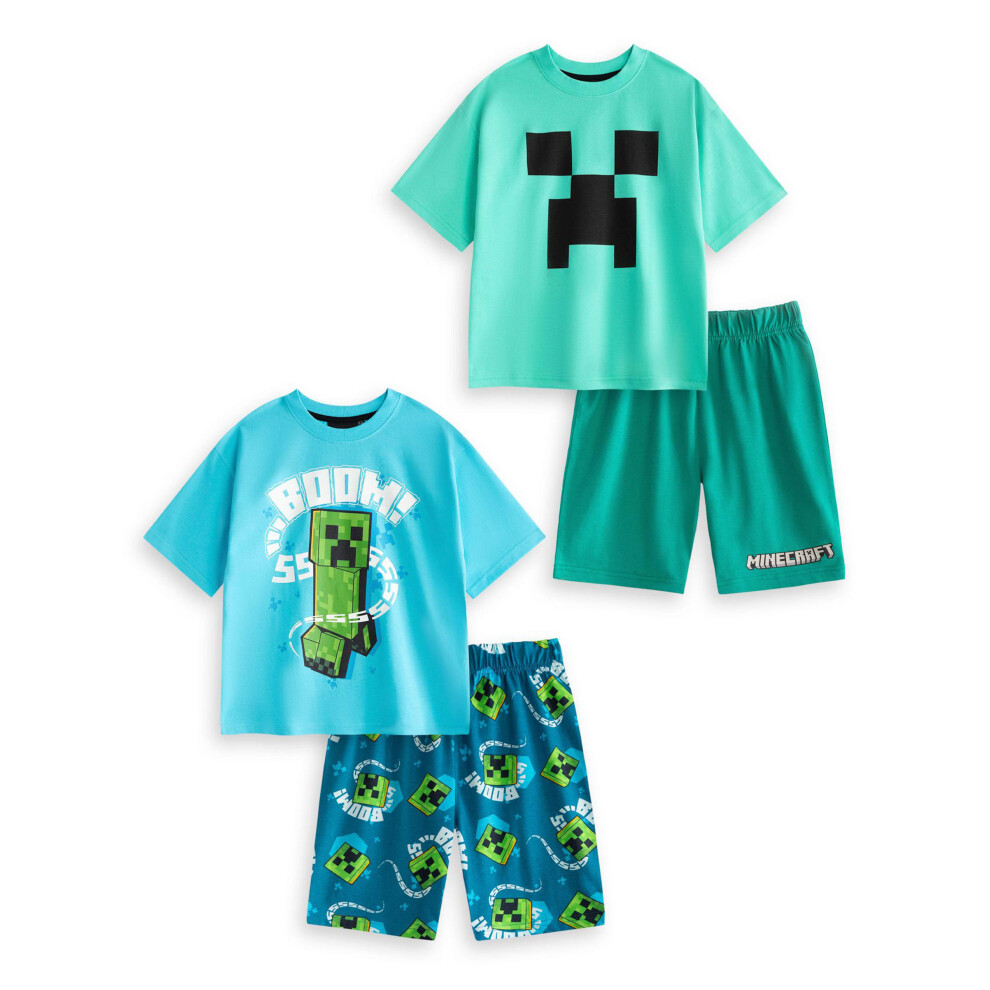 Minecraft (11-12 Years) Multi-Pack Of 2 Short Sleeve Short Leg Pyjama Set (Boys Multicoloured)