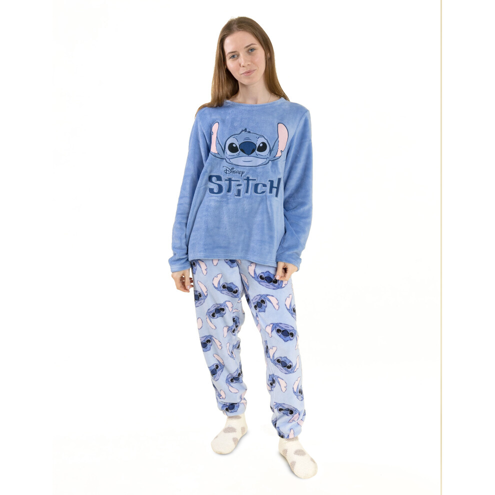 Disney (Large) Lilo & Stitch Long Sleeve Long Leg Pyjama Set (Womens Blue)