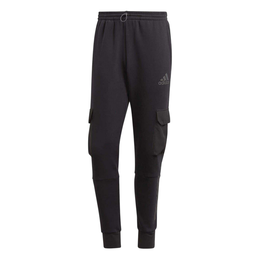 Adidas (L R, Black) Mens Utility Jogging Bottoms