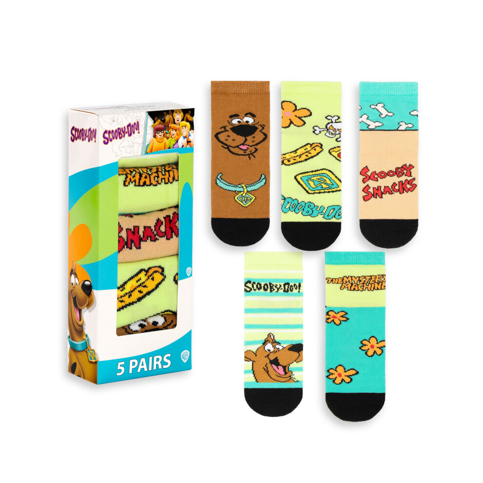 Scooby Doo (9-12 Uk Child) Calf Socks Set Of 5 (Unisex Kids Multicoloured)