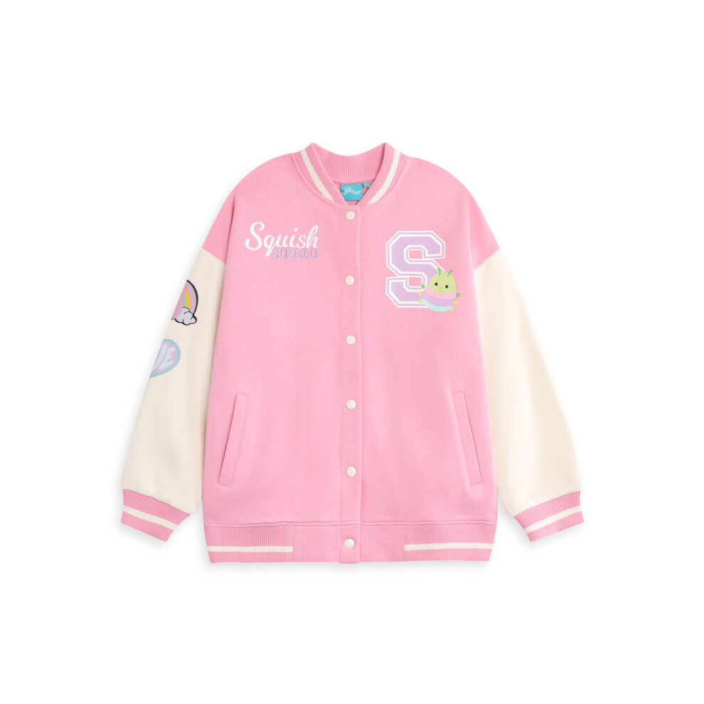 Squishmallows (9-10 Years) Varsity Jacket (Girls Pink)