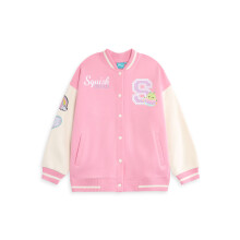 (11-12 Years) Squishmallows Varsity Jacket (Girls Pink)