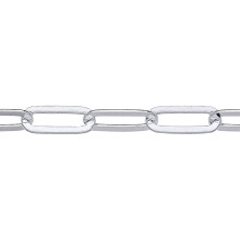 Jewelco London Unisex Rhodium Plated Sterling Silver Flat Paper Clip Pill Shape Chain Bracelet 5mm 8.5 inch - GVB480