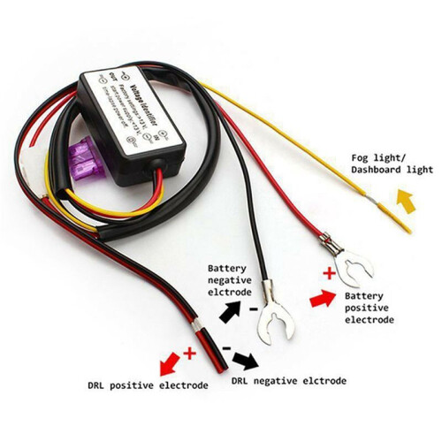 2X Car LED Daytime Running Lights Controller Relay Harness Dimmer /Off 12-18V Fog Light Controller DRL Controller