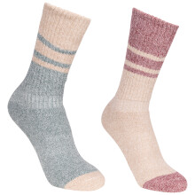 (3/6, Spruce Green / Oatmeal) Trespass Womens Anti Blister Walking Socks 2 Pack