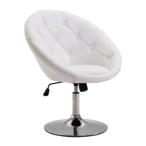 Lounge-Sessel aus Kunstleder mit Stahlgestell, weiß