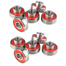 10 Pz 608-2RS Longboard Cuscinetto Integrato Cuscinetto Ruota Skateboard Cuscinetto nel Linea Roller Skate 8X22X12.6Mm, Rosso
