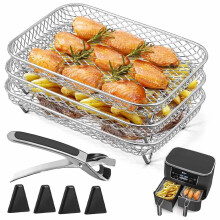 Rectangle Air Fryer Rack Accessories for Ninja Dual Air Fryer AF300UK AF400UK