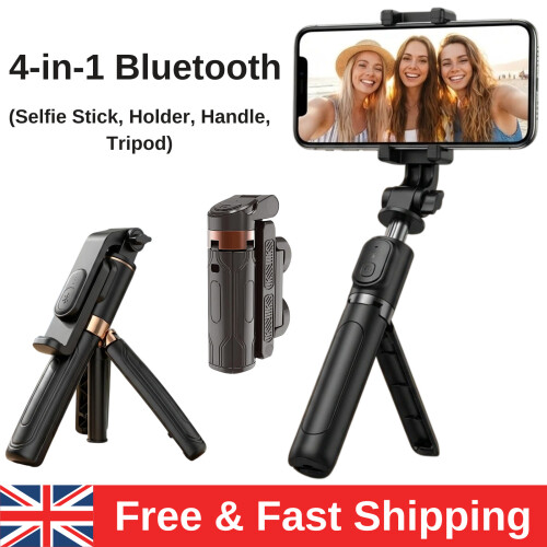 4-in-1 Multifunctional 360 Rotation Magnetic Selfie Stick with Wireless Remote