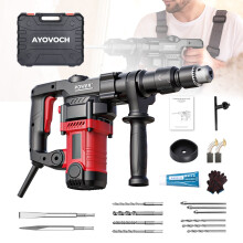240V SDS Plus 3 Mode Rotary Hammer Drill, Electric Combination Hammer with SDS Bits, Chisel and Hard Carry Case for Masonry & Home Renovation