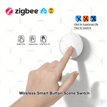 ZigBee Wireless Scene Switch Push Button Controller,Compatible With Z2MQTT,Battery Powered Automation Scenario for Zigbee Device