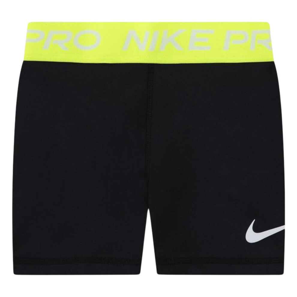 Nike (2-3 Years, Black/Volt) Girls Pro Athletic Compression Shorts