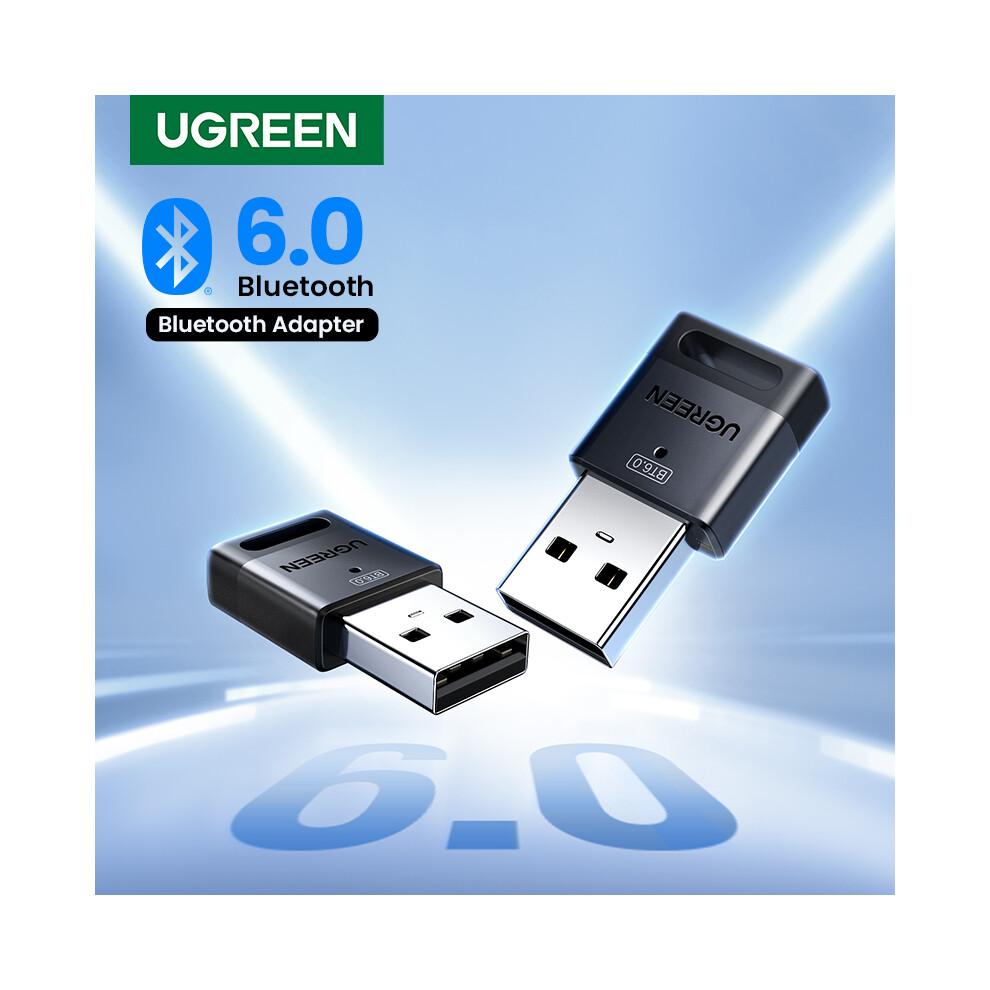 Photos - FM Transmitter Ugreen USB Bluetooth Adapter, Bluetooth 6.0 Dongle for PC Windows 11/10/8.1, Bluetooth Receiver & Transmitter for Keyboard/Mouse 