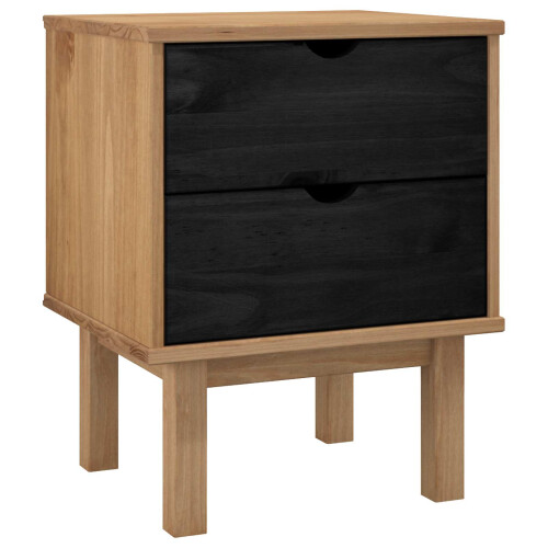 VidaXL vidaXL Bedside Table OTTA Black 45 x 39 x 57 cm Solid Pine Wood 1