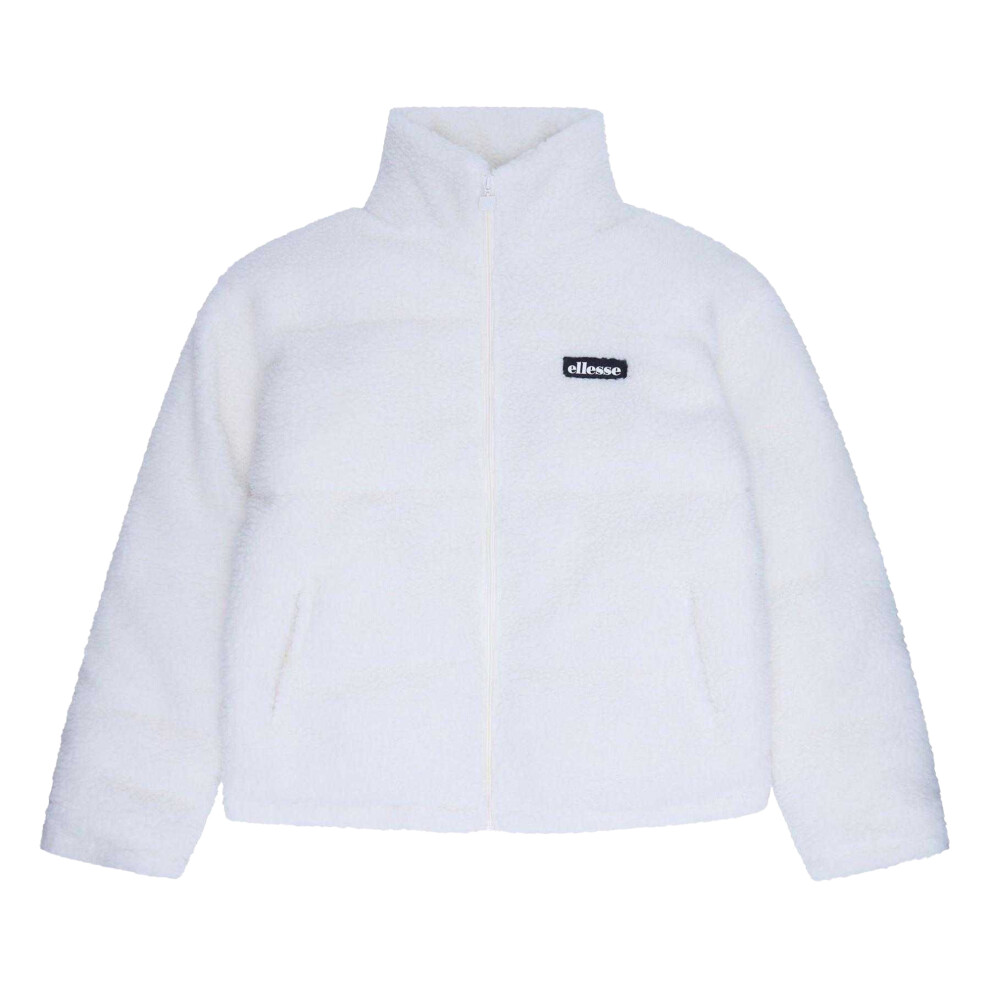 Ellesse (M, Off White) Mens Quilted Teddy Fleece Jacket