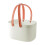 (White) Large Capacity Portable Bath Basket with Silicone Handle for Bathroom Storage 1