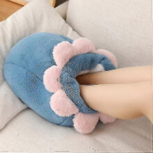 (Blue) Foot Warmer Plush Cover Keeps Feet Warm in Winter Office