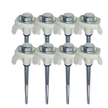 (8 White, 200mm) Hexagonal Screw-In Spirals Tent Nail Windproof High Strength Outdoor Equipment