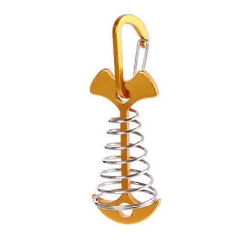 (Gold) Fishbone Deck Anchors Peg with Spring Buckle Deck Plank Board Tent Stakes