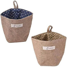 (color 1) 2 Pcs Cotton Linen Mini Patrón de almacenamiento colgante