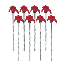 (8 Red, 250mm) Sechseckige Schraube-In Spiralen Zelt Nagel Winddichte High Strength Outdoor Ausrüstung