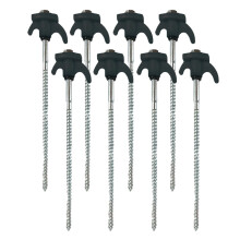 (8 Black, 250mm) Hexagonal Screw-In Spirals Tent Nail Windproof High Strength Outdoor Equipment
