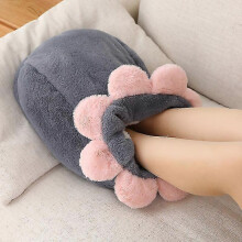 (grey) Foot Warmer Plush Cover Keeps Feet Warm in Winter Office