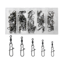 (100 pieces) High Strength Rolling Bearing Snap Barrel Swivels Lure Connector Clip Saltwater Freshwater